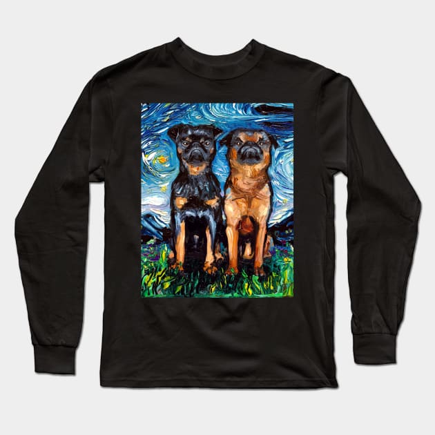 Petit Brabancon Starry Night Long Sleeve T-Shirt by sagittariusgallery